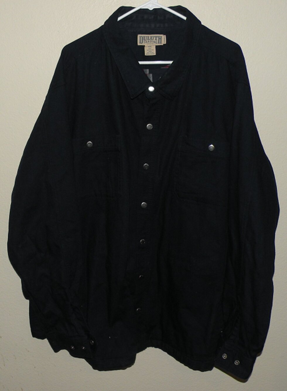 Duluth Trading Men’s 4XL Snap Cotton Twill Lined Shirt Jacket Shacket Navy Blue